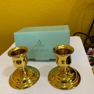 Partylite Brass Candle Holders (2) Oxford 07723
